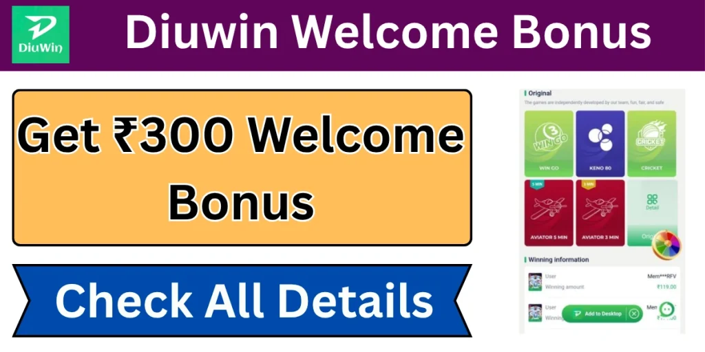How to Claim Diuwin Welcome Bonus